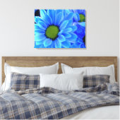 Blauw madeliefje verpakt canvas (Insitu (Slaapkamer))