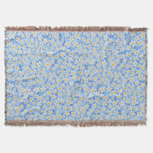Blauw Madeliefjes Bloemmotief Deken