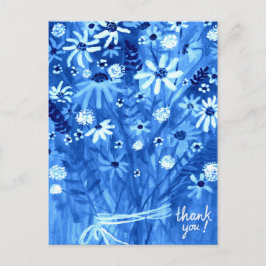 Blauw Madeliefjes Boeket Dank je wel Briefkaart
