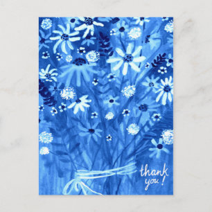 Blauw Madeliefjes Boeket Dank je wel Briefkaart