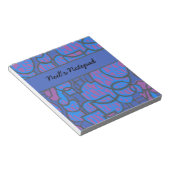  Blauw Magenta Abstract Notitieblok (Schuin)