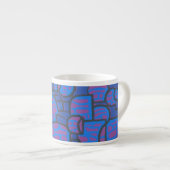 Blauw, magenta Abstracte Espresso Mok (Voorkant rechts)