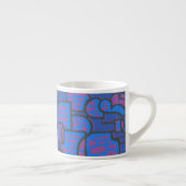 Blauw, magenta Abstracte Espresso Mok (Rechts)