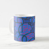 Blauw, magenta Abstracte koffie-Mok Koffiemok (Voorkant links)