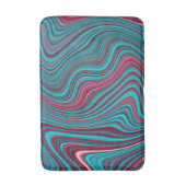 Blauw & Magenta Golvende Marmering Agaat Abstracti Badmat (Voorkant Verticaal)