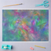 Blauw Magenta Groen Violet Sinaasappel Abstractie Tissuepapier (Craft)