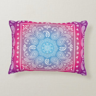 Blauw Magenta Paisley Design-1 accent kussen