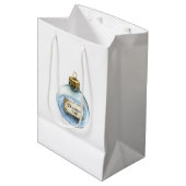 Blauw Magisch Ornament Kerstverlichting Medium Cadeauzakje (Voorkant Gekanteld)