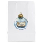 Blauw Magisch Ornament Kerstverlichting Medium Cadeauzakje (Achterkant)