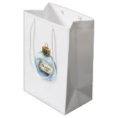 Blauw Magisch Ornament Kerstverlichting Medium Cadeauzakje (Achterkant Gekanteld)