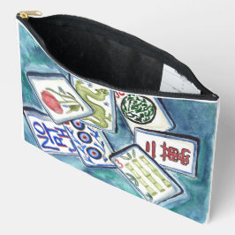 blauw Mahjong Tegel Tas