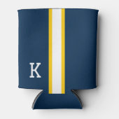 Blauw/Maïs/Witte Streep College Kleuren Blikjeskoeler (Voorkant)
