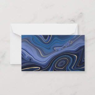 Blauw Malachiet Gouden Accenten Luxe Chic Edelstee Notitiekaartje