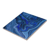 Blauw Malachiet Steen Unieke Edelsteen Geologie Tegeltje (Zijkant)