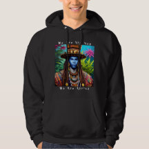 Blauw Man met Majestic Dreadlocks Fleece Hoodie