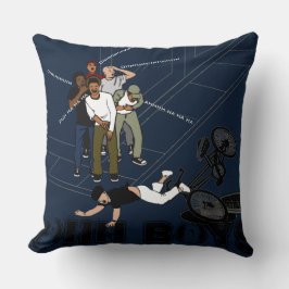 blauw Man op galg Kussen