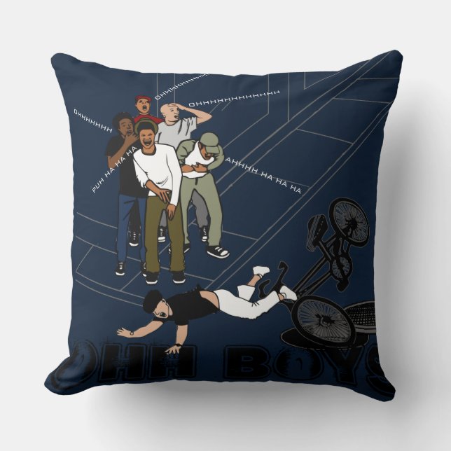 blauw Man op galg Kussen (Voorkant)