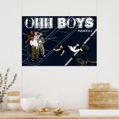 blauw Man op het Mangat OHH BOYS Poster (Keuken)