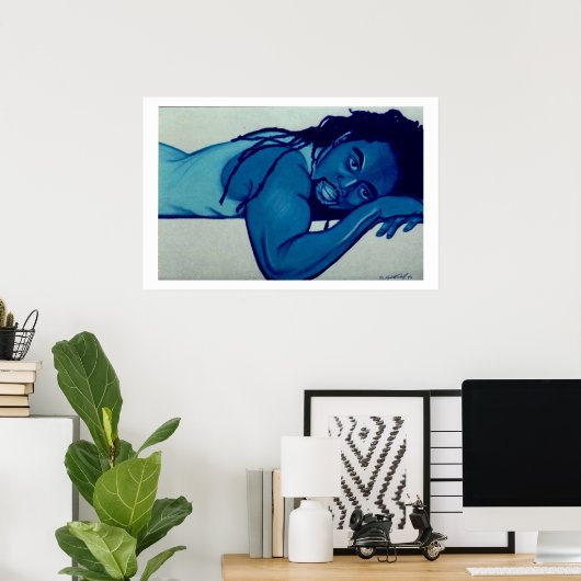 Blauw Man Poster (Thuiskantoor)