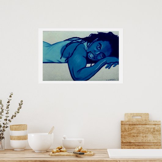 Blauw Man Poster (Keuken)