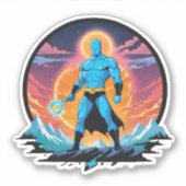 blauw man van het noorden10 sticker (Voorkant)