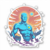 blauw man van het noorden9 sticker (Voorkant)