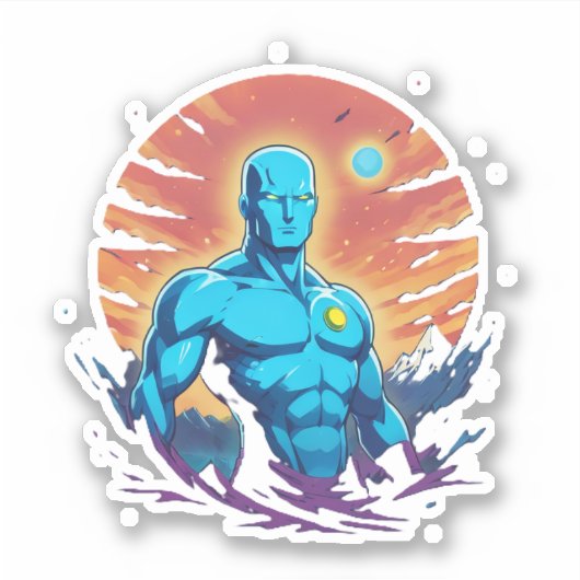 blauw man van het noorden9 sticker (Voorkant)