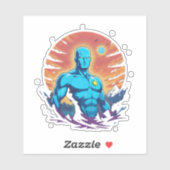 blauw man van het noorden9 sticker (Vel)