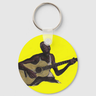 blauw man zingt de blauwen sleutelhanger