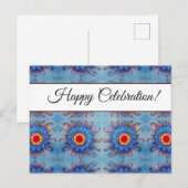 Blauw Mandala Aangepaste Viering Ansichtkaart Uitnodiging Briefkaart (Voorkant / Achterkant)