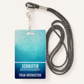  Blauw Mandala Abstract Badge (Achterkant met draagriem)