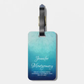  Blauw Mandala Abstract Bagagelabel (Achterkant verticaal)