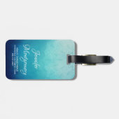  Blauw Mandala Abstract Bagagelabel (Achterkant horizontaal)