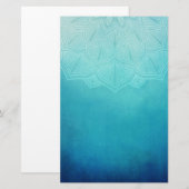 Blauw Mandala Abstract Briefpapier (Voorkant / Achterkant)
