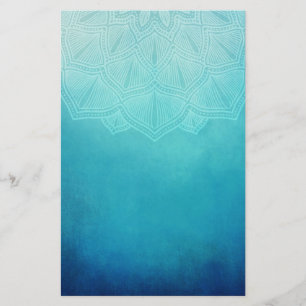  Blauw Mandala Abstract Briefpapier