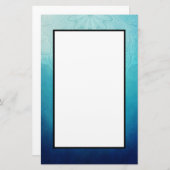  Blauw Mandala Abstract Briefpapier (Voorkant / Achterkant)