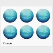 blauw mandala Abstract bruiloft dank u Ronde Sticker (Vel)