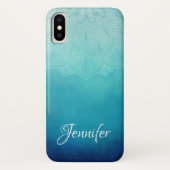  Blauw Mandala Abstract Case-Mate iPhone Case (Achterkant)