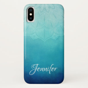  Blauw Mandala Abstract Case-Mate iPhone Case