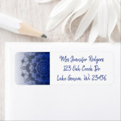 Blauw Mandala Abstract Etiket (Insitu)