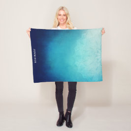 Blauw Mandala Abstract Fleece Deken