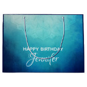 Blauw Mandala Abstract Groot Cadeauzakje (Voorkant)