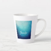  Blauw Mandala Abstract Latte Mok (Rechts)