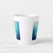  Blauw Mandala Abstract Latte Mok (Voorkant)