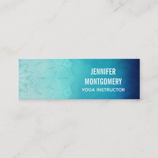 Blauw Mandala Abstract Mini Visitekaartje (Voorkant)