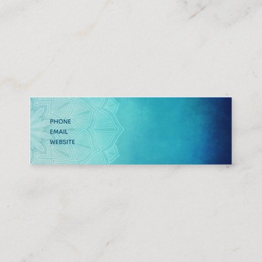 Blauw Mandala Abstract Mini Visitekaartje (Achterkant)