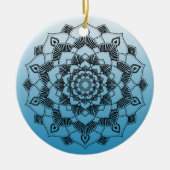 Blauw Mandala Abstract mooi kerstfeest Keramisch Ornament (Voorkant)