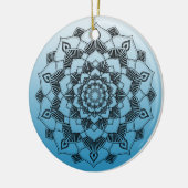 Blauw Mandala Abstract mooi kerstfeest Keramisch Ornament (Links)