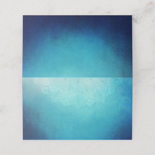  Blauw Mandala Abstract Plaatskaartje (Buitenkant ongevouwen)