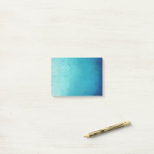 Blauw Mandala Abstract Post-it® Notes (Op bureau)